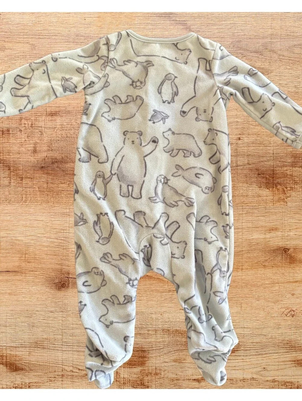 Carter's Polar Bear & Penguin Fleece Footie Pajamas 3 Months Blue